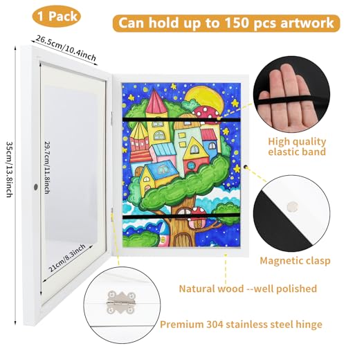 Kids A4 Art Frame - Front Opening, Holds 150 Artworks, Multi-Display