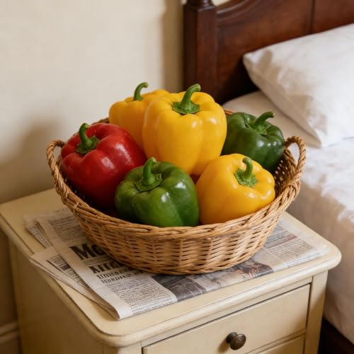 6-Piece Artificial Bell Pepper Set - Lifelike Decorative Vegetables