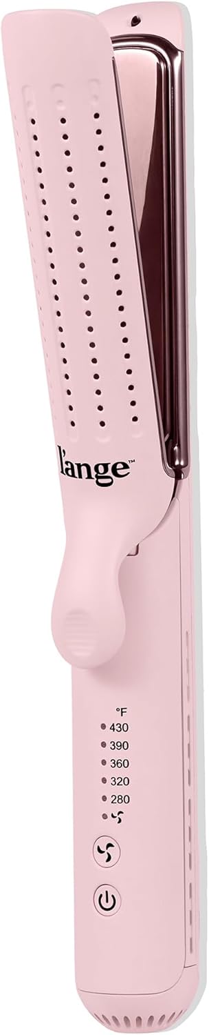 L'ANGE HAIR 2-in-1 Titanium Styler - 360° Airflow Flat Iron & Curling Iron | 1” Wide Plates in Blush