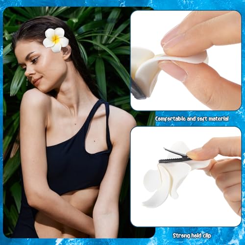 Lively 18 Pcs Hawaiian Flower Hair Clips Set for Women
