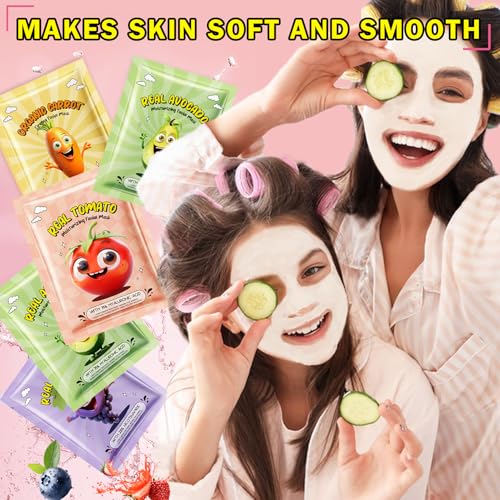10 Pack Fruit Face Masks - Hydrating Skincare for Kids & Teens