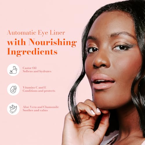 Juwel Cosmetics Black Magic Automatic Eyeliner - Smudge Proof & Waterproof, Vegan Formula with Castor Oil & Aloe Vera