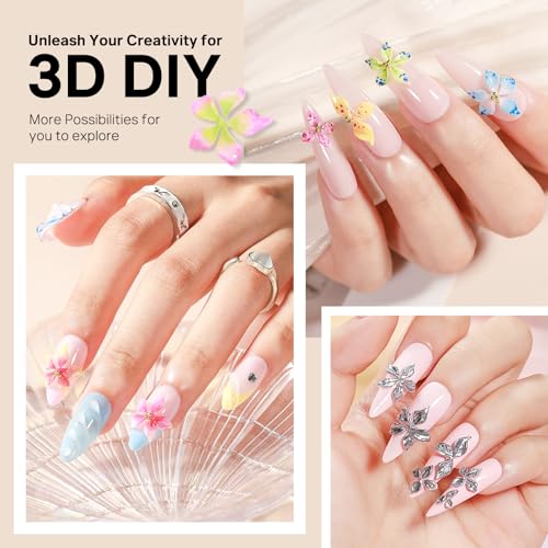 MIZHSE 3D Flower Nail Mold for DIY Gel Nail Art