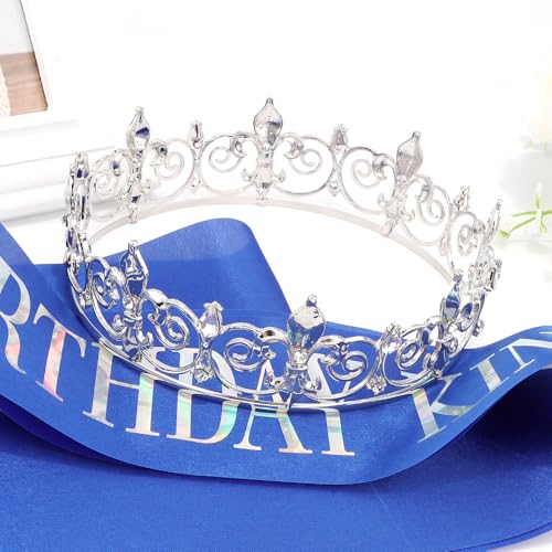 Birthday King Crown and Sash Set for Men - Party Decoration