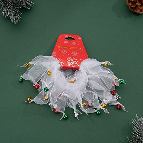 Madison Tyler White Christmas Elastic Hair Ties 2PCS Holiday Ponytail Holders