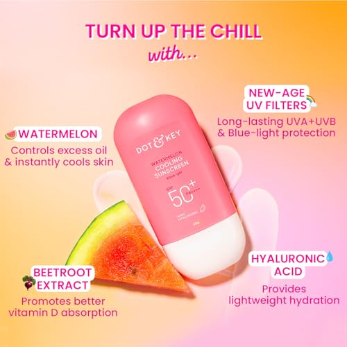 Dot & Key Watermelon Sunscreen SPF 50 PA++++ with Hyaluronic Acid, 50g