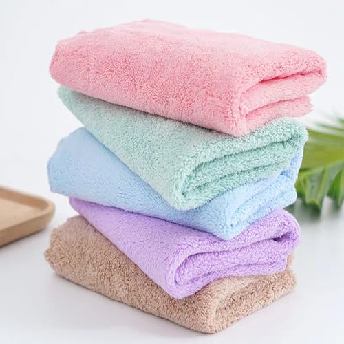 Premium Cotton Washcloths Set - 5 Pack, Ultra Soft & Absorbent