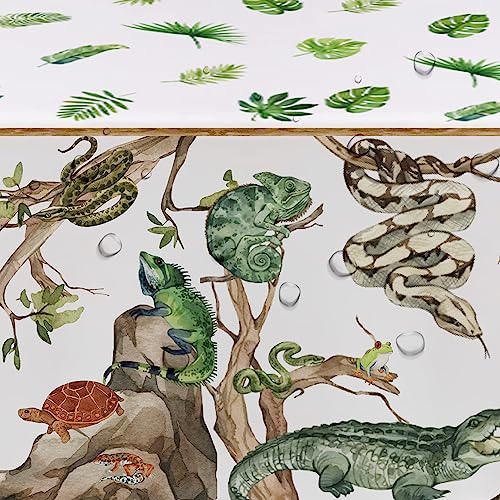 Reptile Birthday Party Supplies Tablecloth - 4 Pack, 54" x 108"