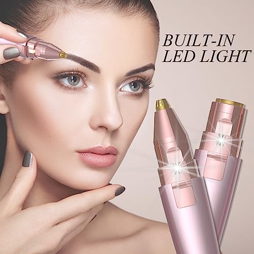 JNATER 2-in-1 Rechargeable Eyebrow Trimmer & Facial Hair Remover with LED