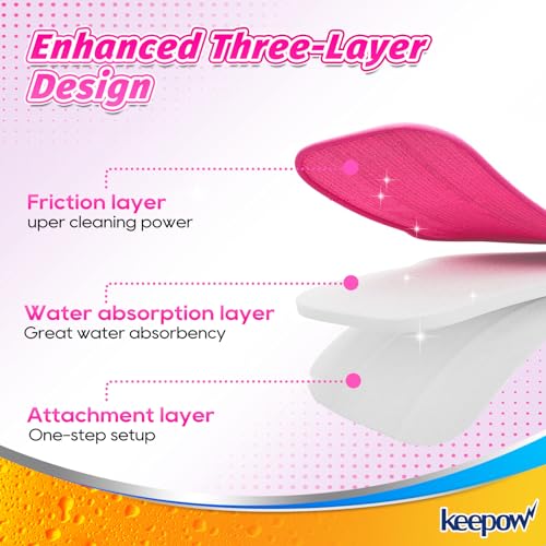 KEEPOW Microfiber Steam Mop Pads for Schenley Steam Mop - 4 Pack