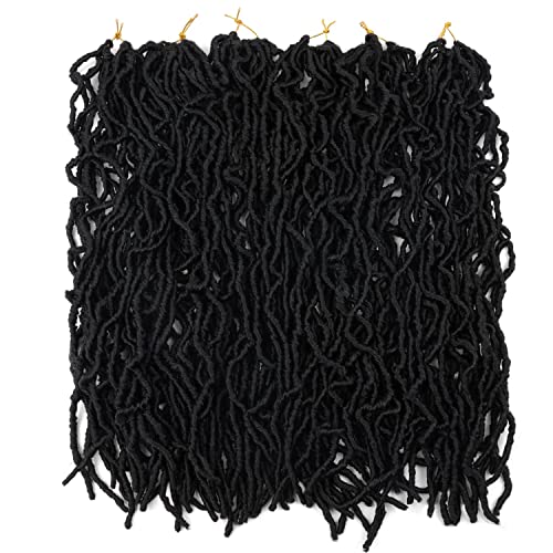 18 Inch Soft Locs Crochet Hair, 6 Packs Faux Locs for Black Women - 1B
