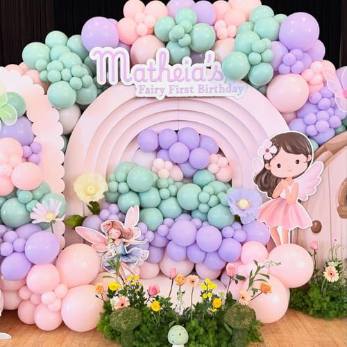 Pastel Balloons Set - 12 Inch Fairy Wildflower Party Decor