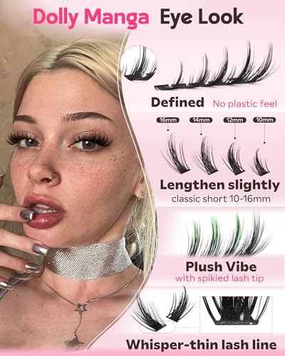 Fluffy Manga Lash Clusters Kit C-Plush 12-16mm - DIY Anime Look