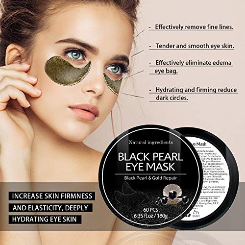 Felico Black Pearl Eye Mask for Dark Circles Puffy Eyes Wrinkles 60PCS