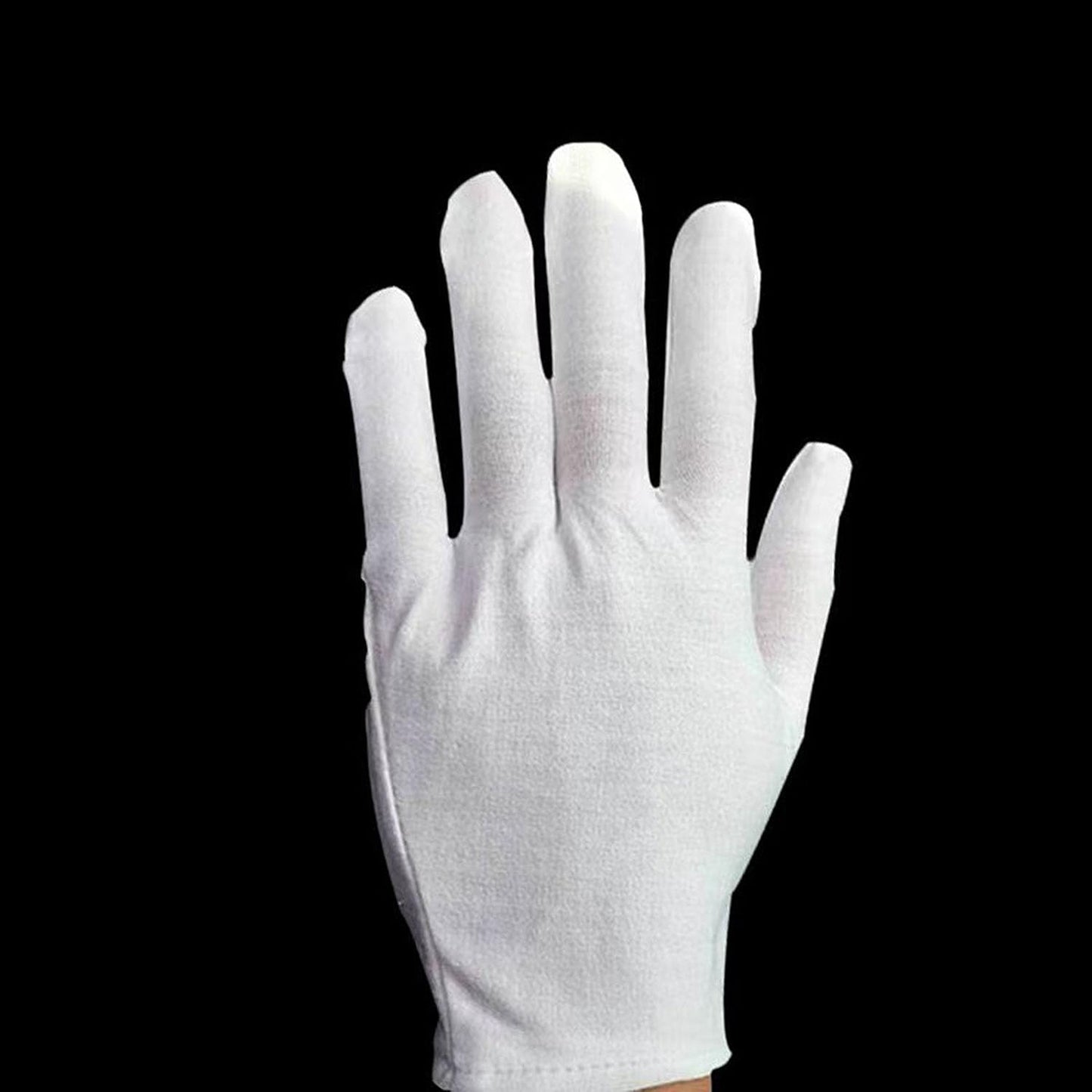 12 Pairs White Cotton Gloves for Eczema Dry Hands Breathable Work Glove Liners Moisturizing Spa Jewelry Inspection Etiquette Gloves Stretchy Fit for Men Women 24PCS Archival Photo Gloves (Medium)