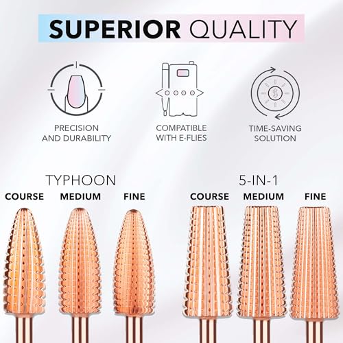 Kiara Sky 5-in-1 Rose Gold Nail Drill Bit for E-File - Fine
