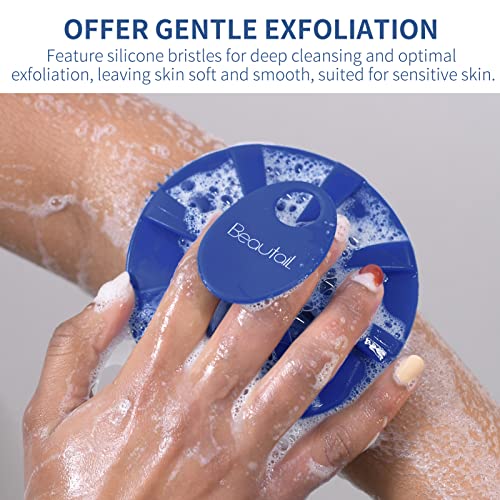BEAUTAIL Silicone Body Scrubber - Gentle Exfoliating Shower Brush