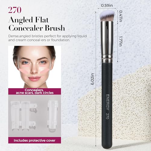 ENERGY 3-Piece Professional Makeup Brush Set with Travel Case