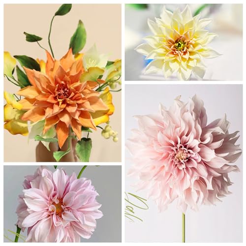 KALAIEN 6-Piece Dahlia Sugar Flower Cutter Set for Cake Decorating