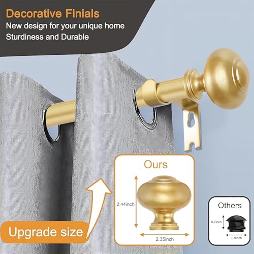 Gold Heavy Duty 1-Inch Adjustable Curtain Rod, 32-60 Inch