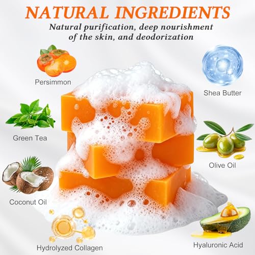 Natural Persimmon Soap Bar for Body Odor Control - Gentle Cleansing
