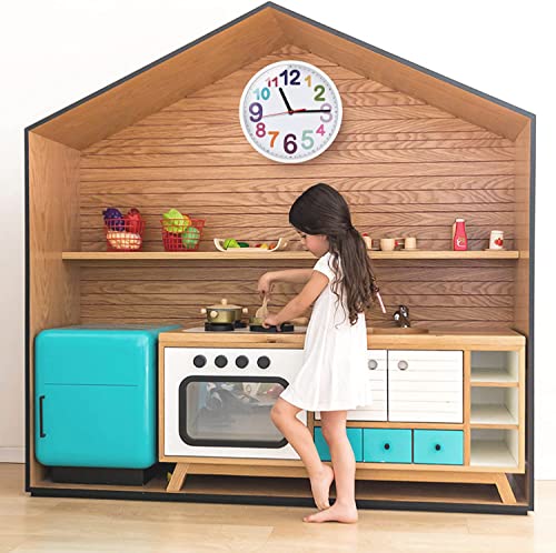 Silent 9-Inch Wall Clock for Kids - Colorful Quartz Design