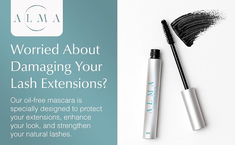 ALMA COSMETICS Water-Based Eyelash Extension Mascara with Peptide Infusion