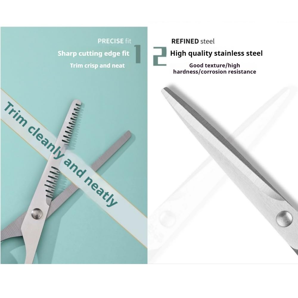 Pink Stainless Steel Hair Cutting Shears Set - 6.7inch Shear, Thinning Scissor, Comb - Barber Kit for Women/Men/Kids