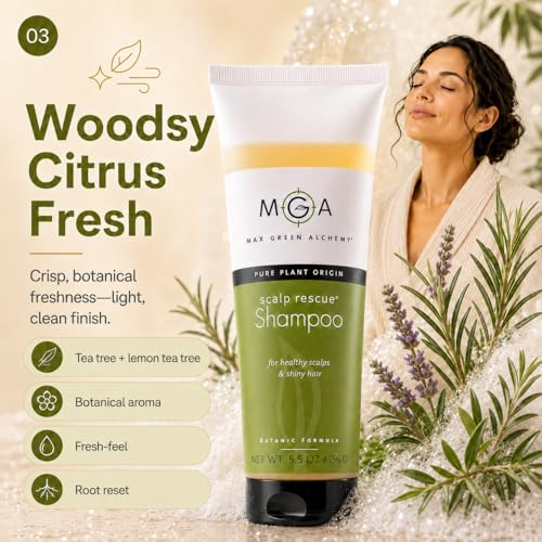 Max Green Alchemy Scalp Rescue Shampoo 5.5 Oz - Natural Herbal Hair Care for All Hair Types