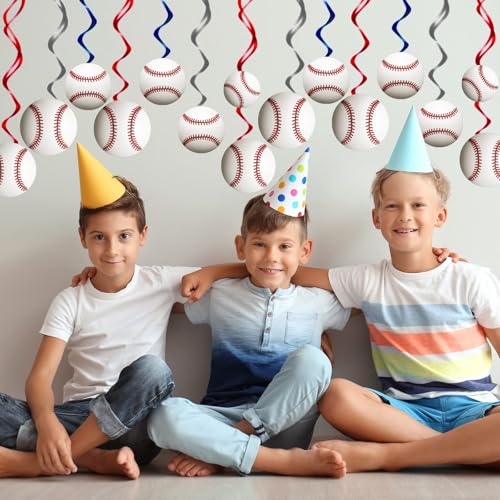 42 Pcs Baseball Hanging Swirls Decorations for Parties