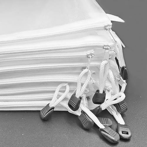 OZY A5 White Nylon Mesh Zipper Organizer Bags 10-Pack for Travel & Office