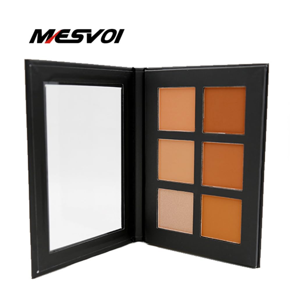 Mesvol 6 Color Contour Powder Kit Foundation Palette Contouring Makeup Kit Highlight Dramatically Sculpt Enhance Features Deep