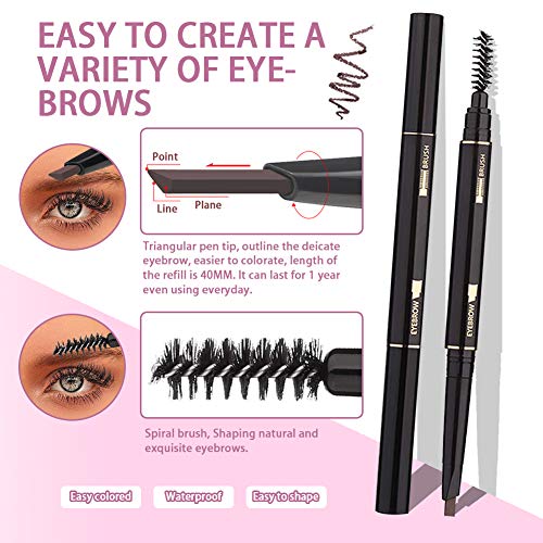 6-in-1 Eyebrow Grooming Kit with Tweezer, Razor, Brush, Scissors & Pouch