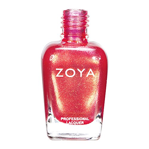 ZOYA Rica Nail Polish 0.5 fl oz - Long-Wearing, Chip-Resistant, Formaldehyde-Free, Coral Pink with Gold Sparkle
