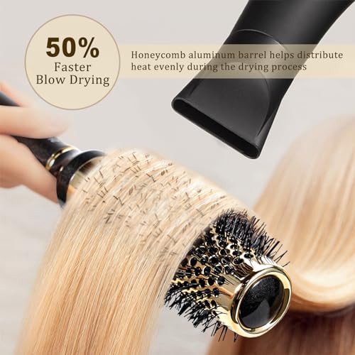 SHINLEA Small Round Brush for Blow Drying - 1.3 Inch Barrel