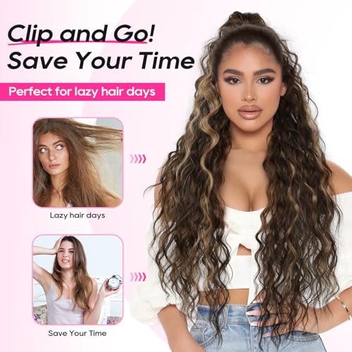 30" Dark Blonde Curly Ponytail Extension - Claw Clip Hairpiece