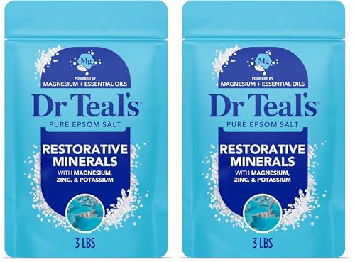 Dr Teal's Pure Epsom Salt with Magnesium, Potassium & Zinc - 3 lbs (Pack of 2)