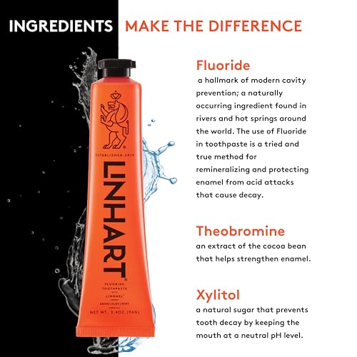 LINHART Travel Toothpaste 1 oz (Pack of 3) - Gentle Formula for Sensitive Teeth, Fresh Mint Flavor
