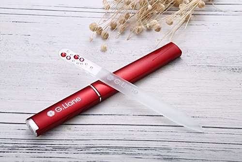 G.Liane Crystal Glass Nail File with Crystals - Red Bubble, Manicure & Pedicure Tool