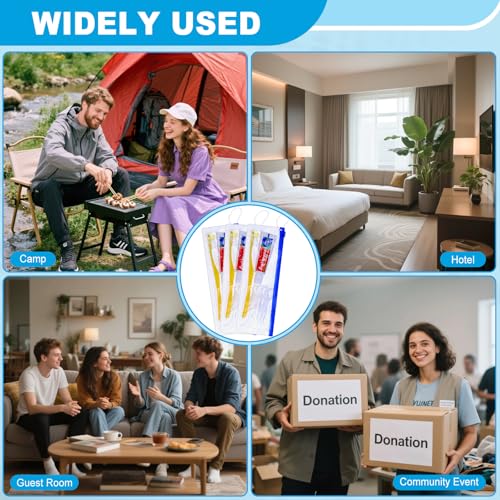 30 pcs Disposable Travel Toothbrush Kit with Toothpaste