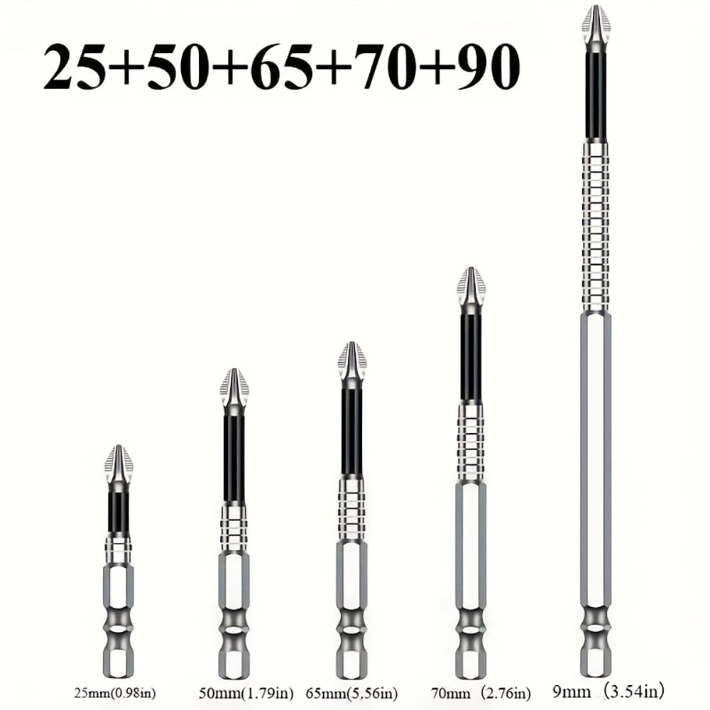 15pcs Non-Slip Anti-Impact Threaded Drill Bit Set, High Magnetic Electric Screwdriver Drill Kit - High Hardness, Durable, Non-Slip, Shockproof Magnetic Drill Bit
