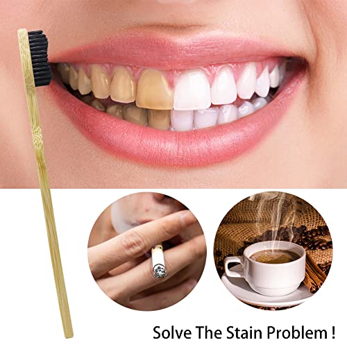 Colincie Extra Hard Bamboo Charcoal Toothbrush - Pack of 12