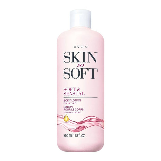 Avon Skin So Soft Soft & Sensual Body Lotion for Women — Moisturizing Body Lotion for Dry Skin with Argan Oil — 24 Hour Hydrating Lotion with Jasmine Scent, Dermatologically Tested, 11.8 fl oz