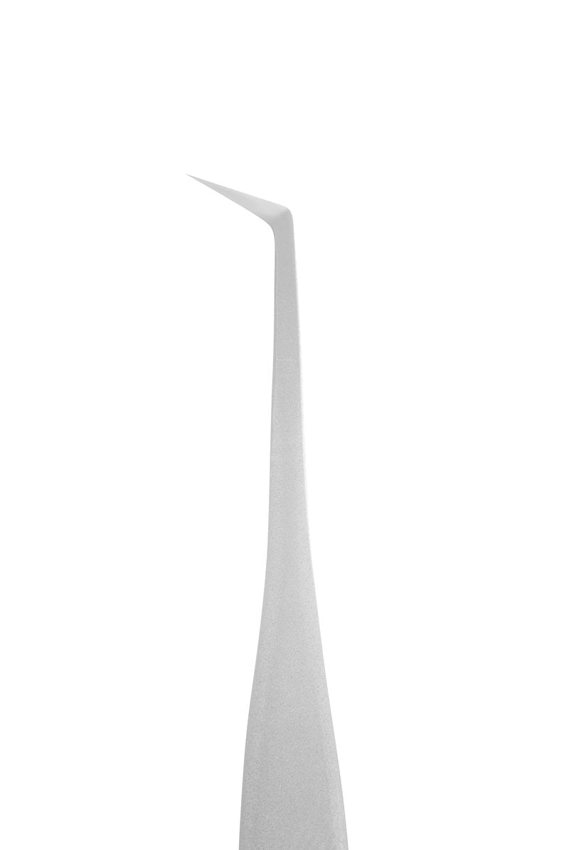 STALEKS PRO Eyelash Tweezers, Silver, Ergonomic, Stainless Steel