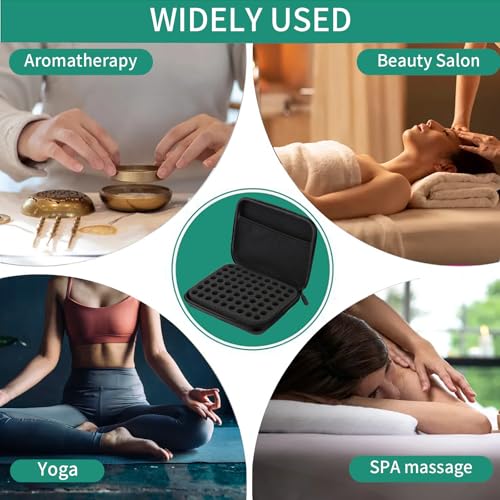 Patravious Black 63 Slots Essential Oil Carrying Case - Portable Waterproof Organizer