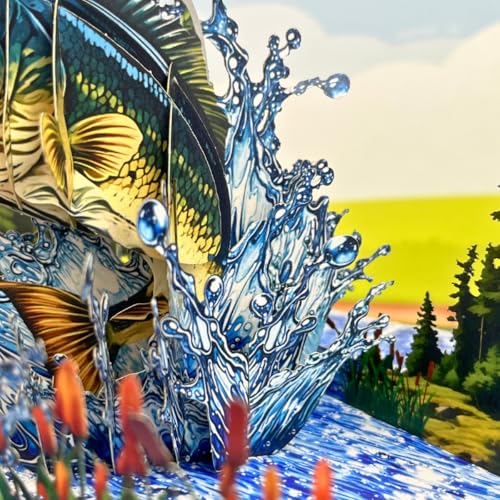 3D Pop-Up Fishing Card for Father's Day | Bass Scene Gift