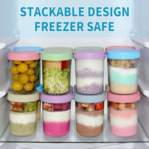 Xyptorix 16 oz Glass Overnight Oats Jars with Airtight Lids - 2 Pack