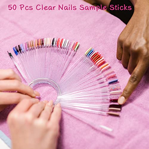 71 in 1 Nail Art Brushes Set with Resin Palette, 50 Pcs Clear Swatch