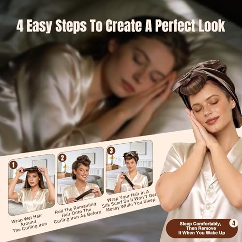 Heatless Curls Set - 5pcs Satin Scarf Hair Curler with Rollers