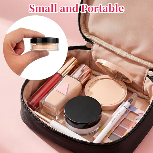 Travel Powder Containers Set - 2 Leakproof 10ml Makeup Holders with Puff